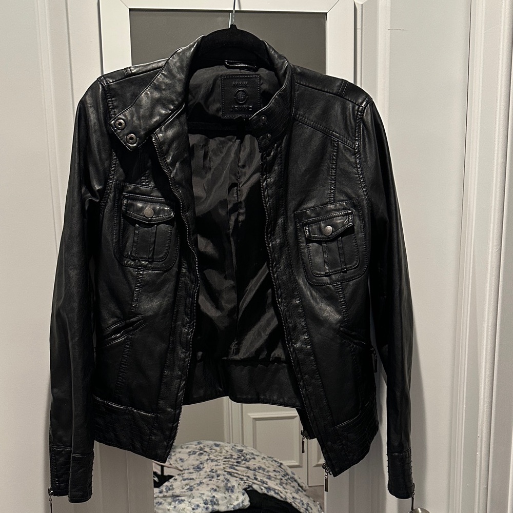 Women's Black Faux Leather Jacket